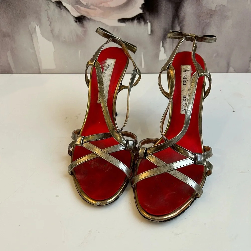 . Christian Lacroix Shoes Met Lea Sandal Evening Shoes,  sz 40 (9.5us)